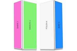 HOMEYERA 4 Way Nail Buffer Block (2 Pcs), Nail Shine Buffers Blocks Files for Natural and Acrylic Nails Smoother Buffing Block Polisher Fingernail File Buffer 120/240/600/3000 Grit for Buffing Shinning