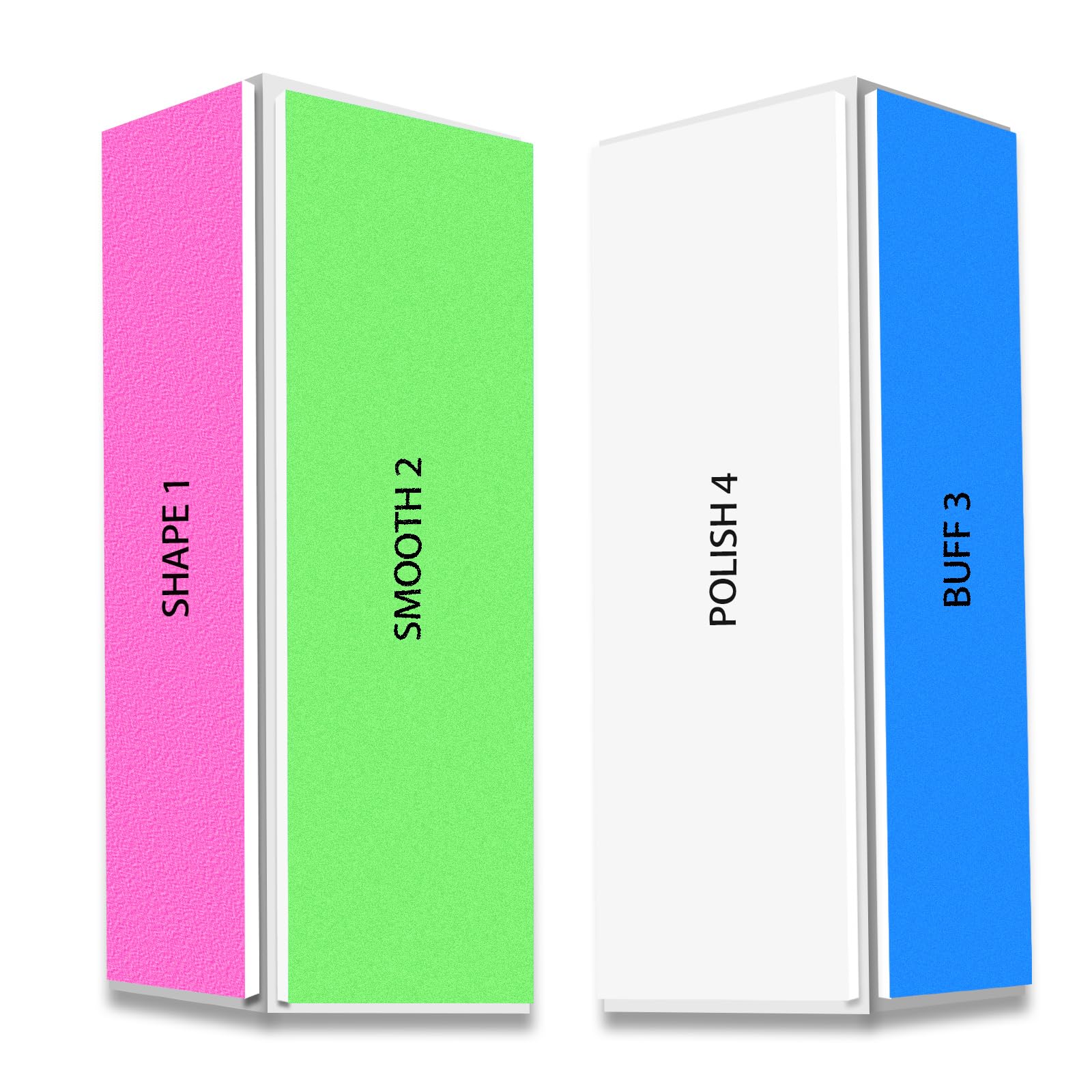 Photo 1 of 4 Way Nail Buffer Block (2 Pcs), Nail Shine Buffers Blocks Files for Natural and Acrylic Nails Smoother Buffing Block Polisher Fingernail File Buffer 120/240/600/3000 Grit for Buffing Shinning