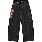 Vamtac Baggy Jeans Men Y2K Wide Leg Barrel Jean Mens Loose Fit Hip Hop Denim Pants