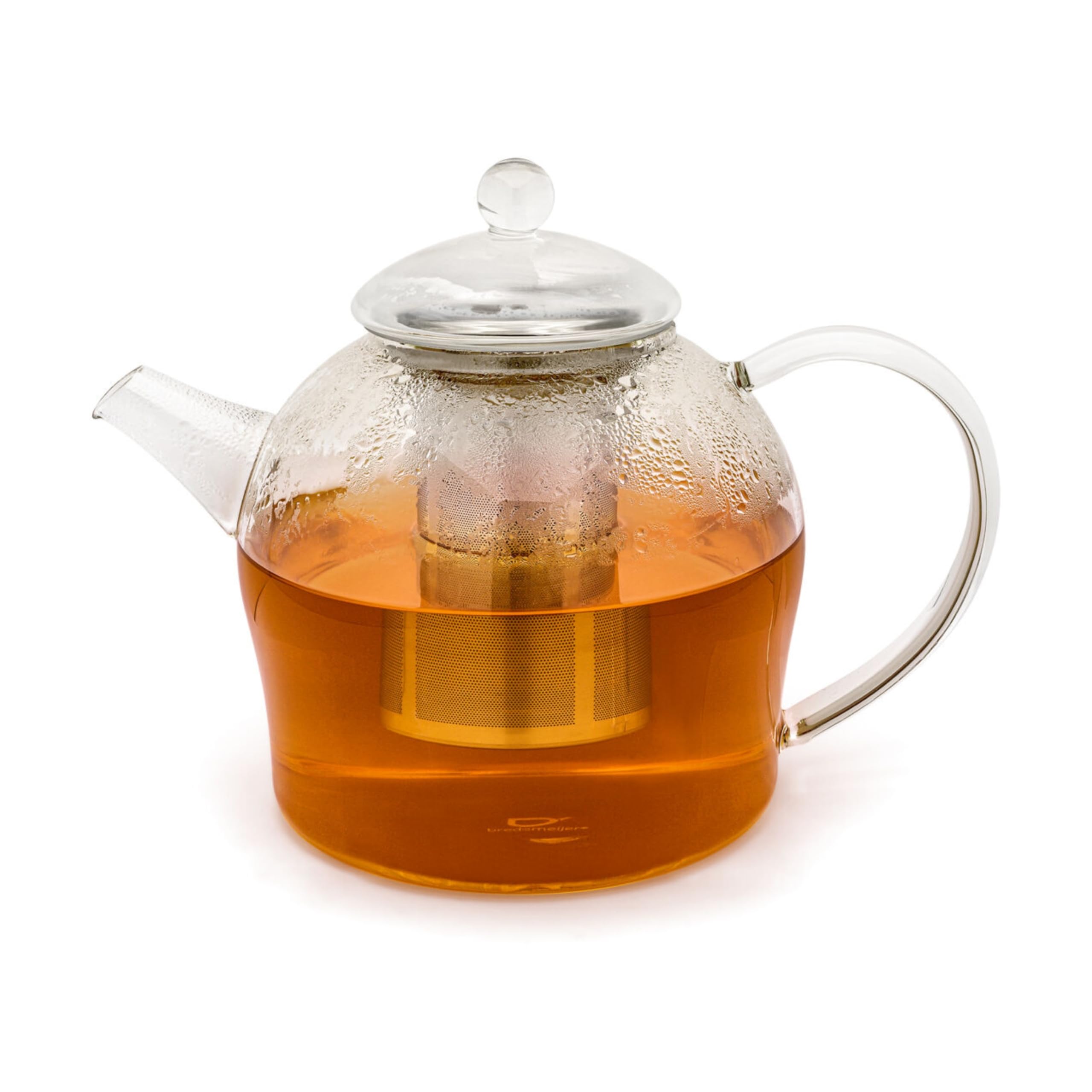 Bredemeijer Large Glass Teapot 1.5 litres with Stainless Steel Tea Strainer - Single-Walled Dishwasher Safe Glass Jug
