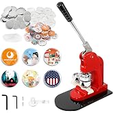 BEAMNOVA 44mm / 1.73 in Hand Press Button Maker, 1000 Sets Pin Supplies | Approx.1-3/4 Inch Commercial Round Badge Making Kit, Blank Pin Refills, DIY Crafts, Gifts, Market Booths, Business