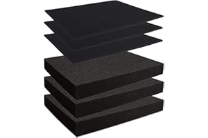 Acrux7 6 PCS Pick Apart Foam Insert, 16 x 12 inch in 2 Thickness (2 inch & 0.4 inch) Pre-Cut Tool Box Foam Polyurethane Paddi