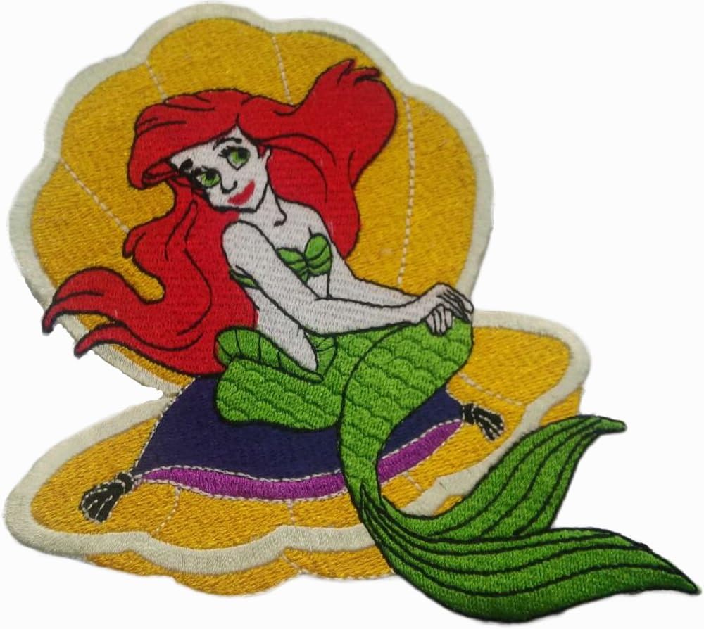 Mermaid Ariel patch iron on disney embroidered patch applique sew on embroidery (Yellow sink)