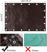 Onarway Tarpaulin Waterproof 4m x 5m 150GSM Ground Sheet with Reinforced view 2