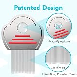 Adamson Stainless Steel Lice Comb for Kids - Effective Nit Removal Red view 3