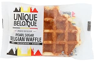 UNIQUE BELGIQUE Authentic Imported Pearl Sugar Belgian Waffles (Traditional, [15x] 100g Waffles)