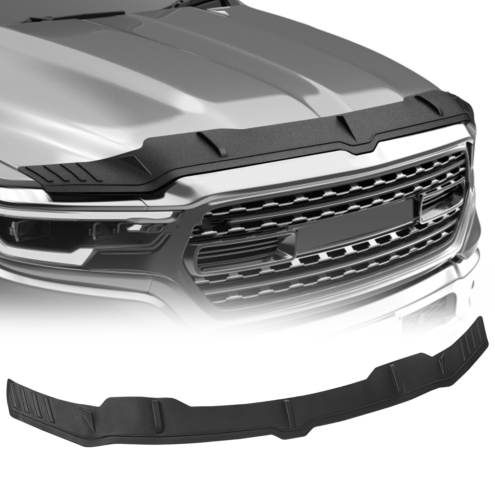 Photo 1 of Hood Protector Compatible with Dodge RAM 1500 2019-2025, Hood Shield TPE Front Shield Deflector Replacement for 2019-2025 Dodge RAM 1500 Truck Accessories