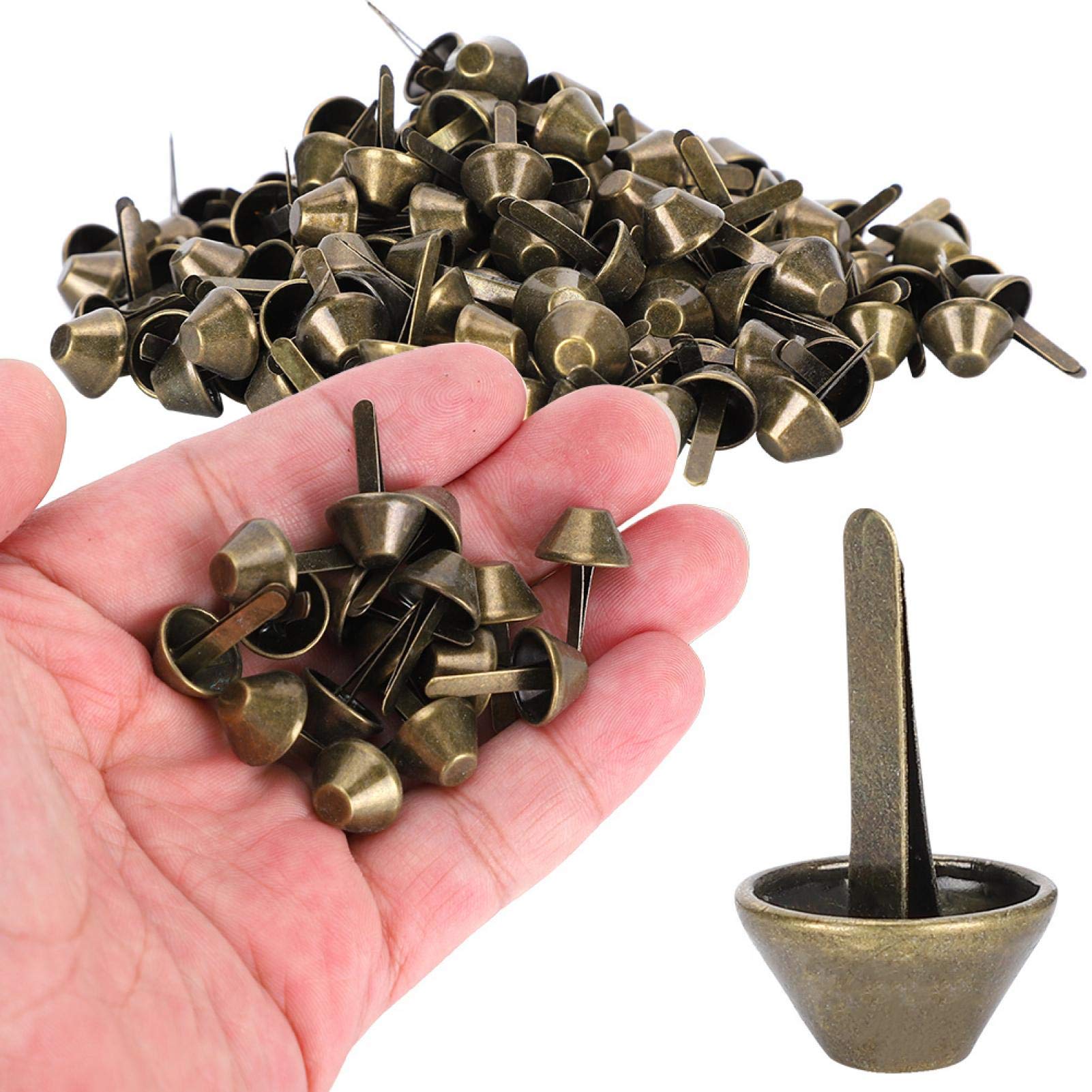 Brass Studs, Luggage Handbags 200Pcs Antique 12mm Anti‑Rust Craftsmanship DIY Leather Craft Accessories, Craft for Belts Bags Shoes