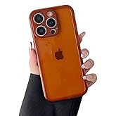 ZTOFERA Case for iPhone 16 Pro Max 6.9 inch,Clear Soft Silicone Bumper Protective Retro Color Transparent Case - Brown
