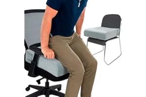 Vive Seat and Chair Cushion - Easy Rise for Elderly for Office, Wheelchair, Desk, Car & Couch - For Computer Use - Foam Sofa Pad With Cover - For Adults/Seniors - Relief for Back, Tailbone or Sciatica