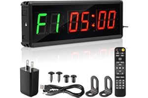 Faweskiy LED Gym Timer Clock for Home Gym | Gym Interval Workout | 5 Display Modes| Count Down & Up | Stopwatch | Workout Clock for Boxing/EMOM/Tabata/FBG/Stopwatch Fitness Times