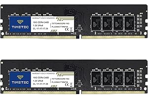 Timetec 32GB KIT(2x16GB) DDR4 2400MHz PC4-19200 Non-ECC Unbuffered 1.2V CL17 2Rx8 Dual Rank 288 Pin UDIMM Desktop PC Computer