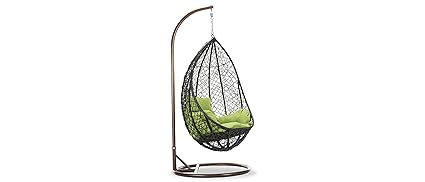 Durian Snow Swing Chair (Matte Finish, Black)