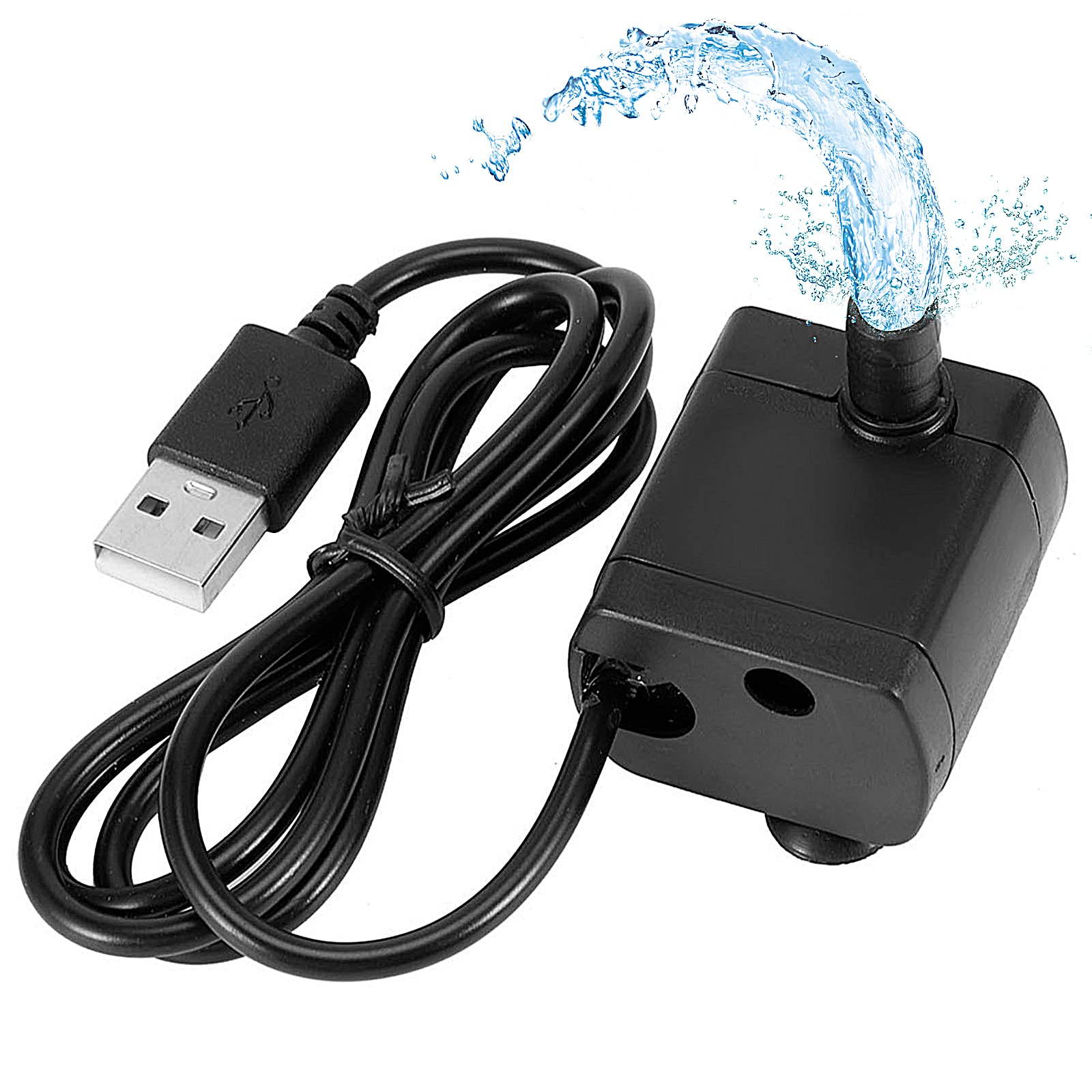 plplaaoo 5V USB Durable Indoor Miniature Fountain Water Pump,Water Pump Cable, ABS Mini Submersible Water Pump Accessory for Hydroponics Pond Fish Tanks Aquarium Pet Fountain