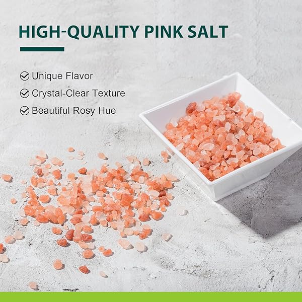 SOEOS HIMALAYAN PINK SALT, COARSE GRAIN, 80OZ (5 POUND), PINK SALT, KOSHER SALT, PINK HIMALAYAN SEA SALT COARSE FOR GRINDER REFILL