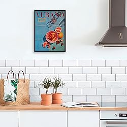 Summer Travel Food Fruit Wall Art Retro 70s Blue