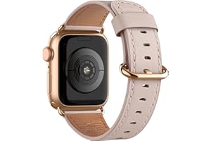 Krpero Leather Strap Compatible for Apple Watch Band Women 38mm 40mm 41mm 42mm 44mm 45mm 46mm 49mm Sturdy Genuine Leather Wri