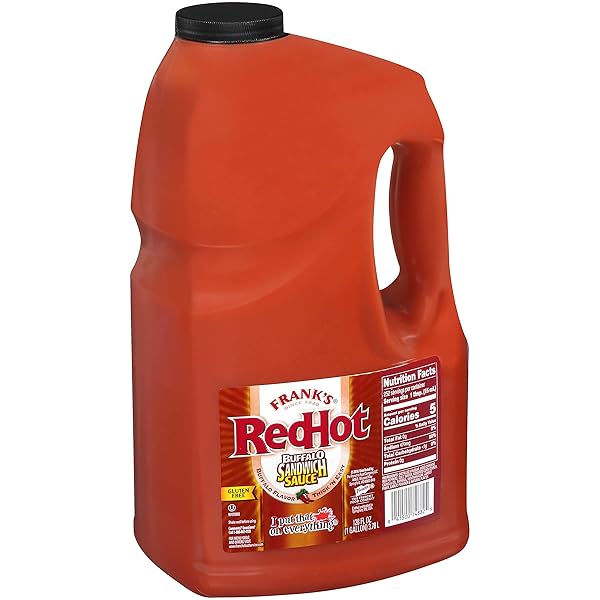 FRANK’S REDHOT BUFFALO SANDWICH SAUCE, 1 GAL – ONE GALLON JUG OF THICK BUFFALO SANDWICH HOT SAUCE, BEST FOR TOPPING SANDWICHES, BURGERS AND MORE