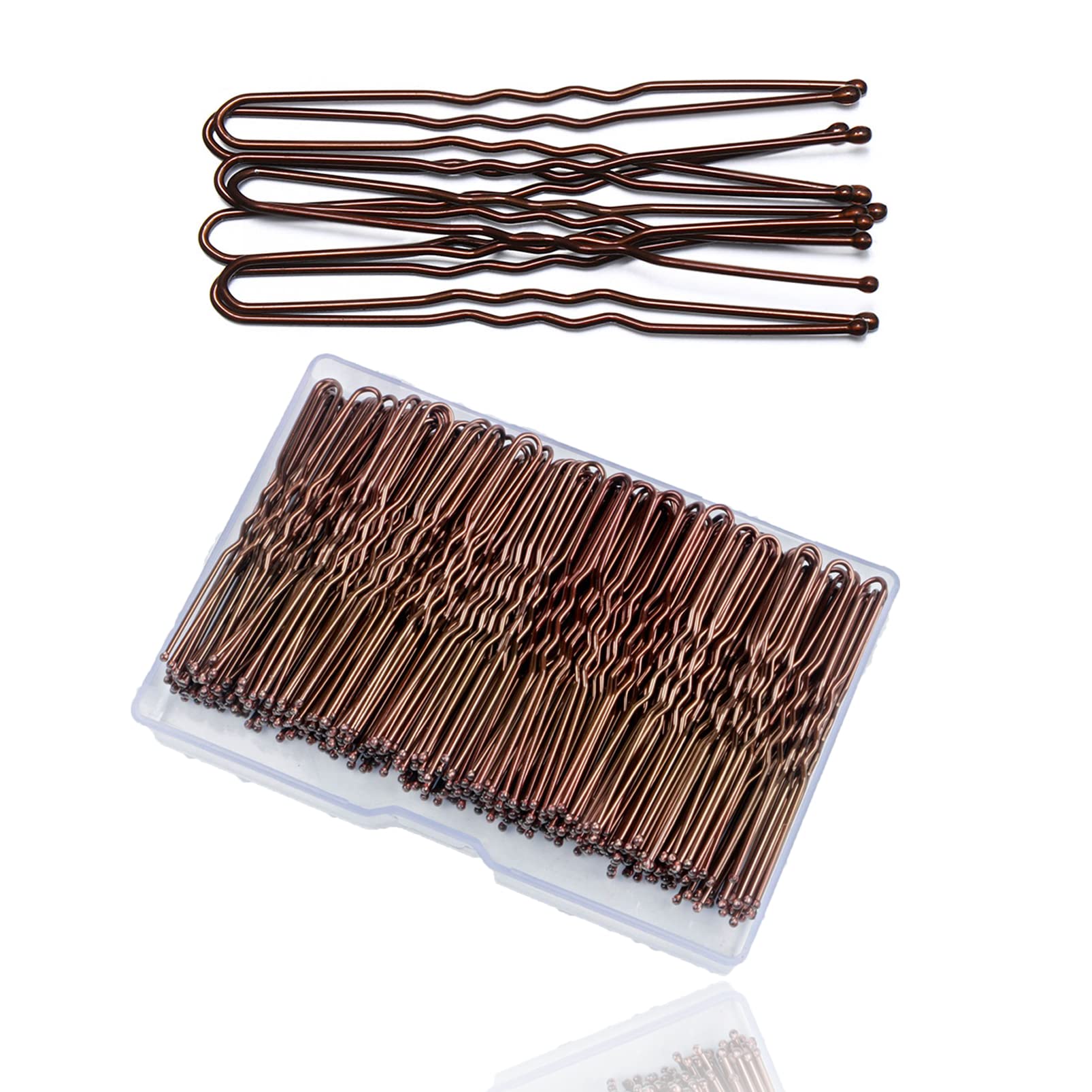 DMQ 200 PCS U Shaped Hair Pins for Thick Hair, Secure Hold, Girls Women Styling Pins with Storage Box, Hair Decoration, Hairdressing Salon Home Use