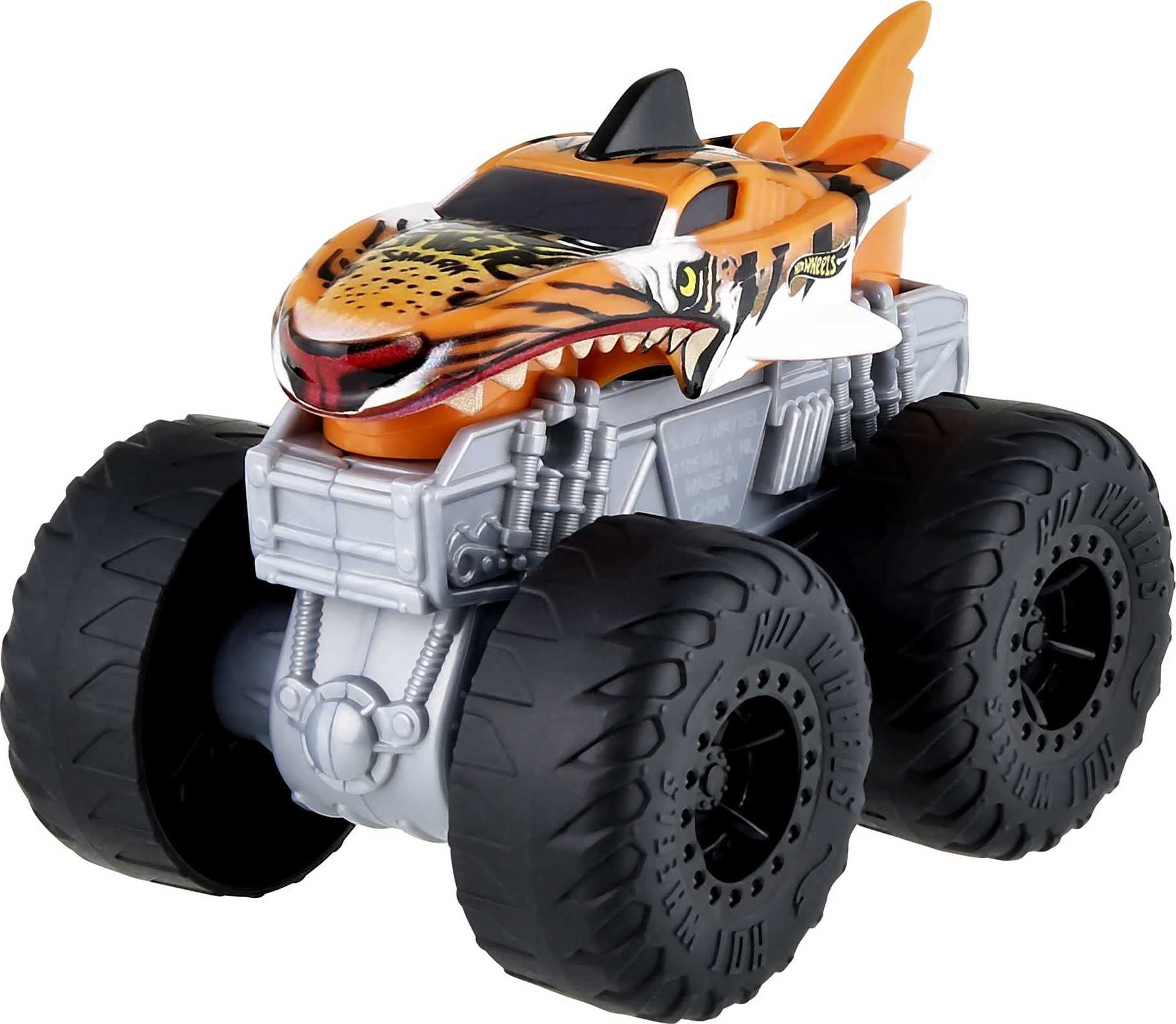 Hot Wheels Monster Trucks Roarin’ Wreckers, 1 1:43 Scale Truck with Lights & Sounds, Plays Truck’s Theme Song, Toy for Kids 3 Years Old & Older, HDX62