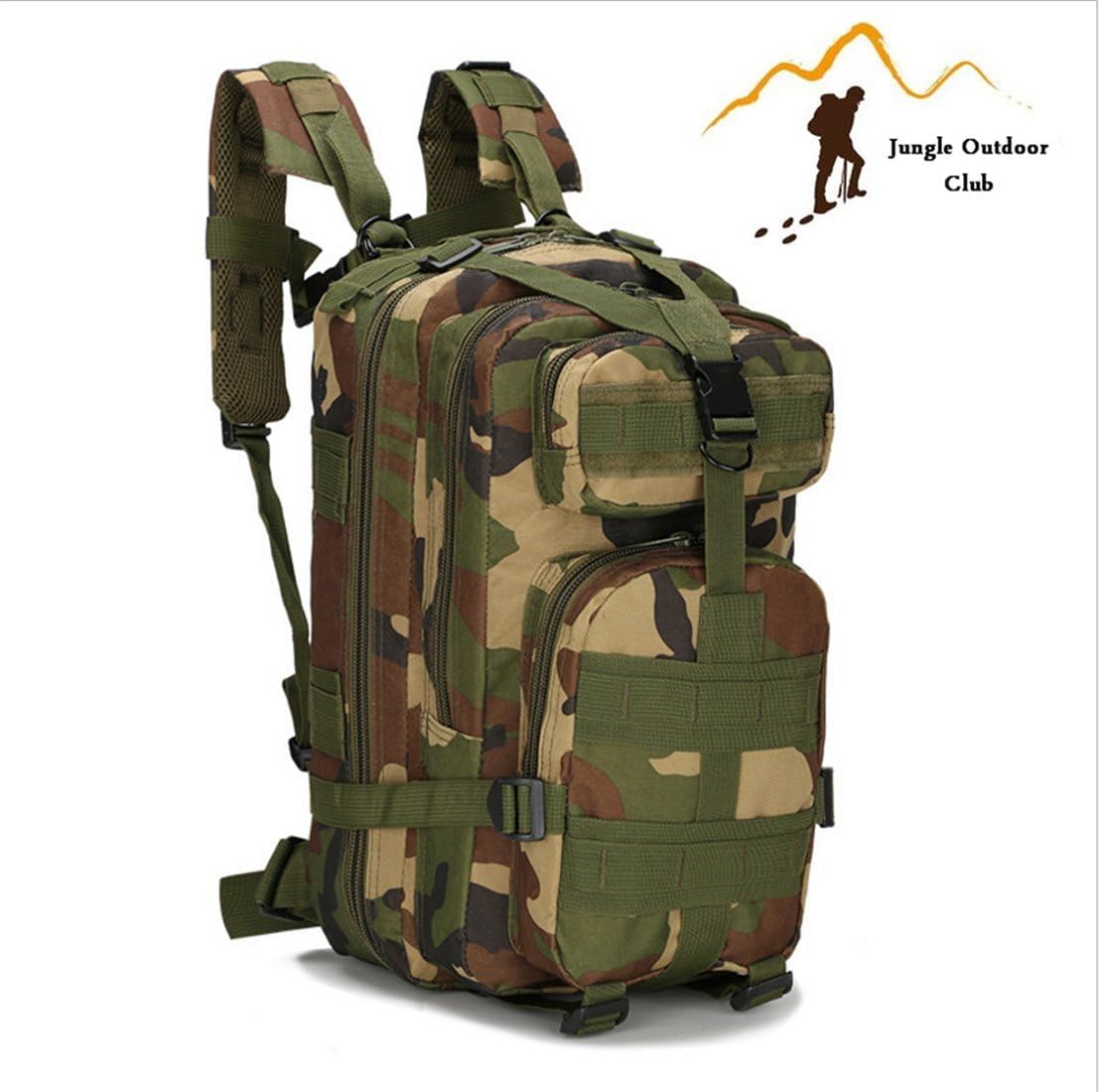 Jungle Field 3P Bag 30L MOLLE Attack Pack Military Rucksack Hiking Camping Climbing recreation cycling Tactical Backpack ,Jungle camouflage