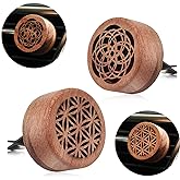 2-in-1 Car Aromatherapy Diffuser & Air Freshener, Portable Mini Wood Diffuser with Lava Stone, Essential Oil Vent Clip, 2 Cha