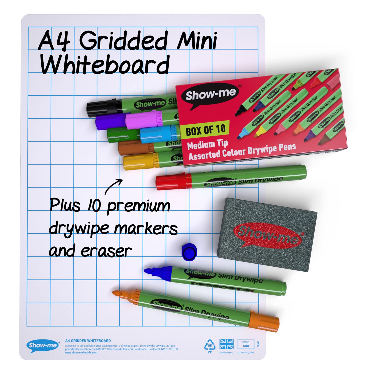 Show-me A4 Gridded Whiteboard Kit
