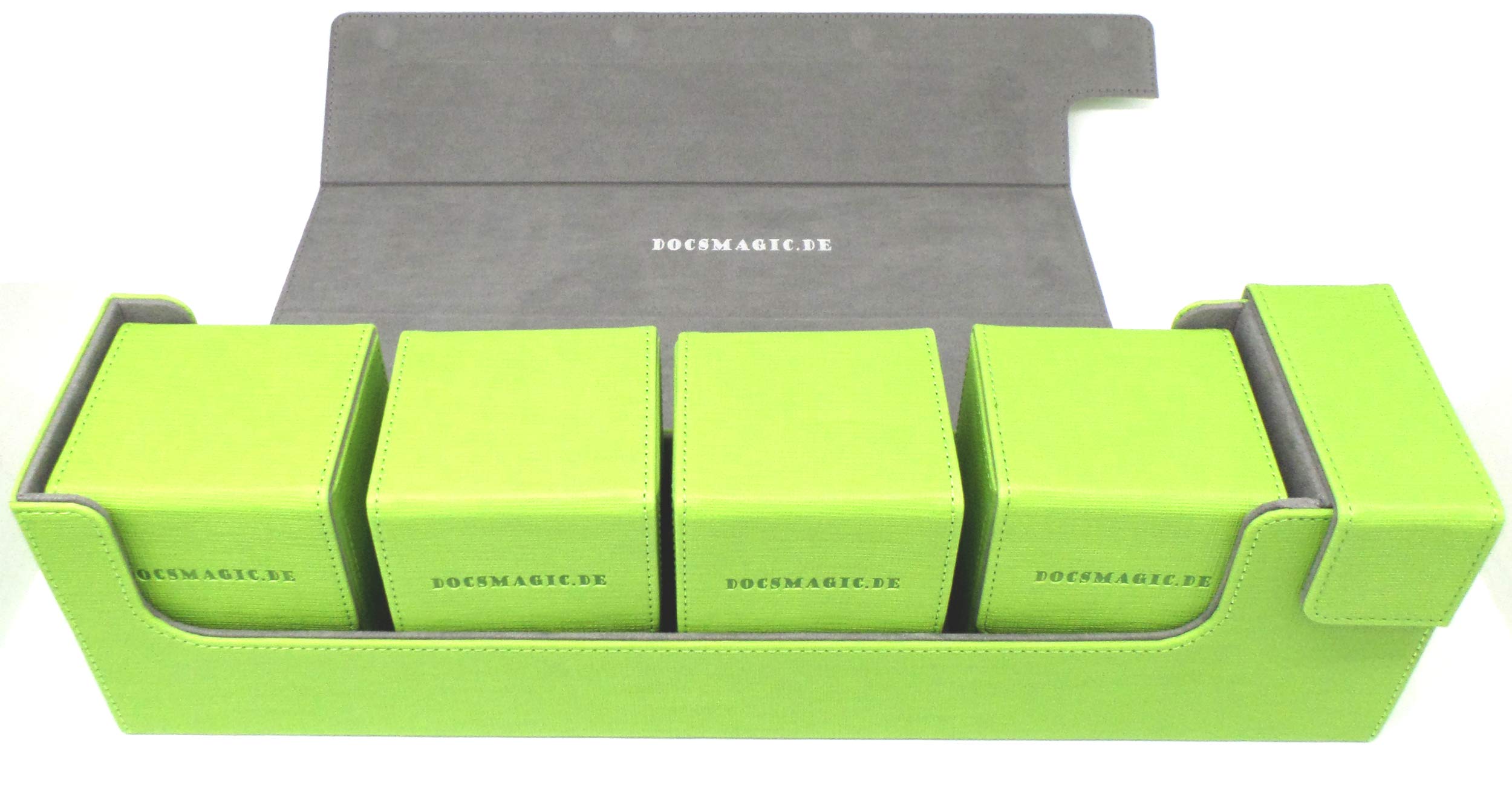 docsmagic.de Premium Magnetic Tray Long Box Light Green Large + 4 Flip Boxes