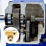 sourcing map Worm Gear Set 0.5 Module 20:1 Reduction Brass 4mm Bore Gear Wheel view 5