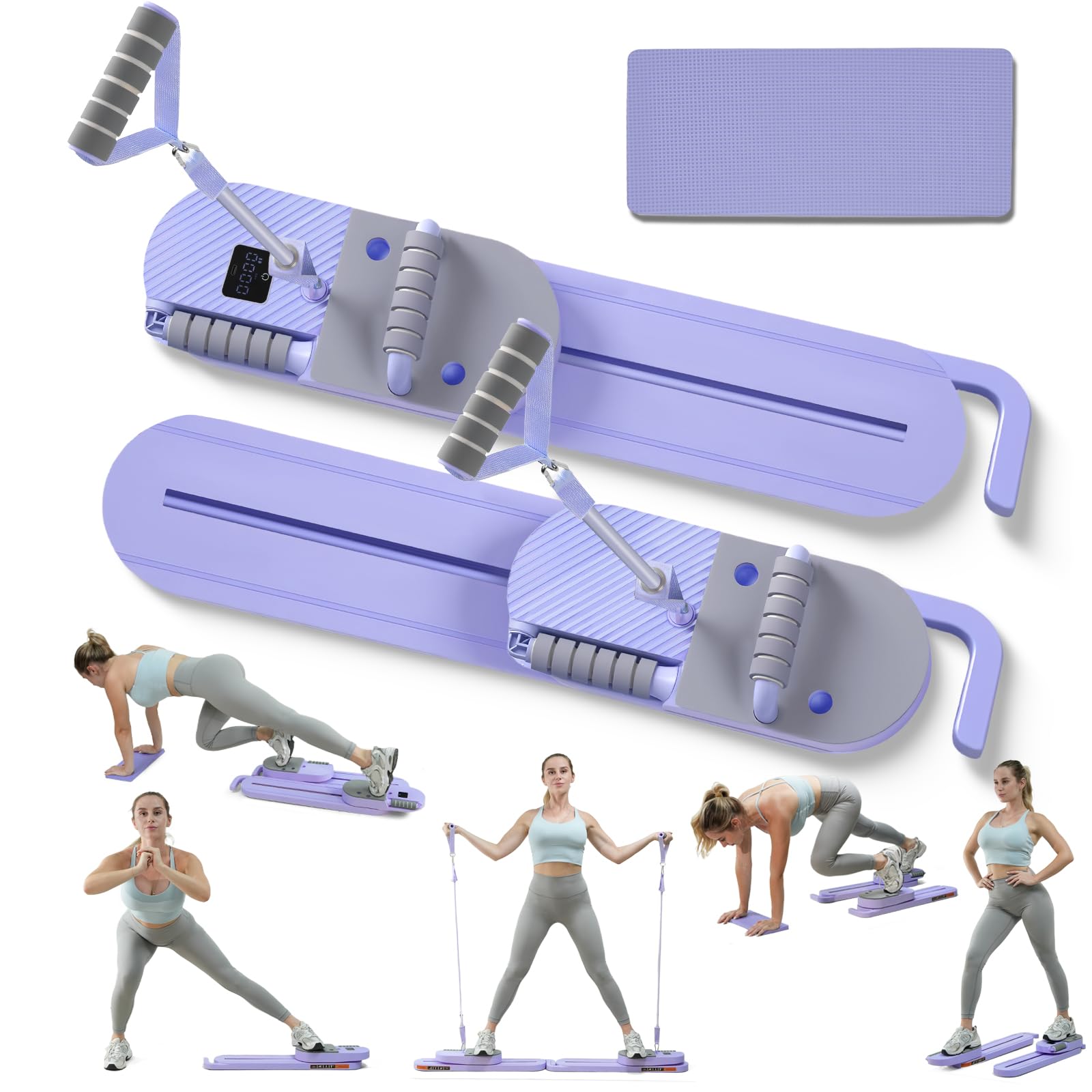 Photo 1 of Upgraded Split Pilates Board-Pilates Reformer Set 6 in 1 Multifunctional Abdominal Fitness Board for Home Workout Equipment, Foldable Pilates Portable Reformer Machine, Ab Board Trainer for Women