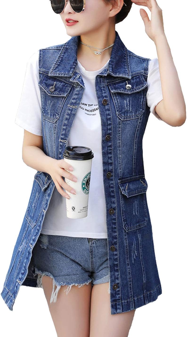 short jean vest