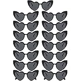 Flutesan 15 Pairs Heart Shaped Sunglasses Vintage Cat Eye Sunglasses Bulk Retro Bachelorette Glasses for Women Wedding Party