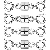Qulltk Double Magnetic Necklace Clasps and Closures 14K Gold and Silver Bracelet Extender Jewelry Clasps Converters for DIY Jewelry Making