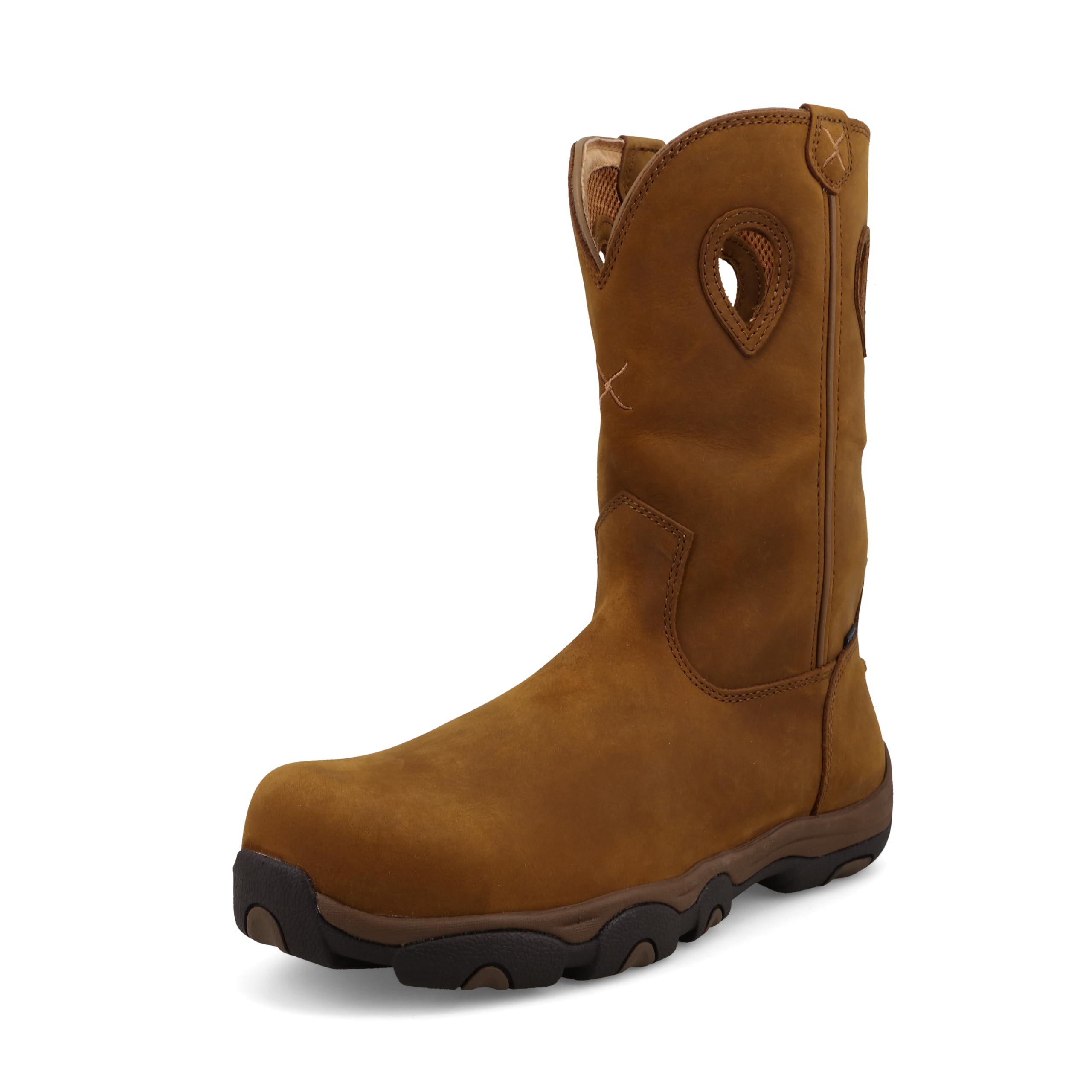 Twisted X Men’s 11″ Pull On Hiker Boot, Round Toe Nano Toe, Distressed Saddle, 7 M