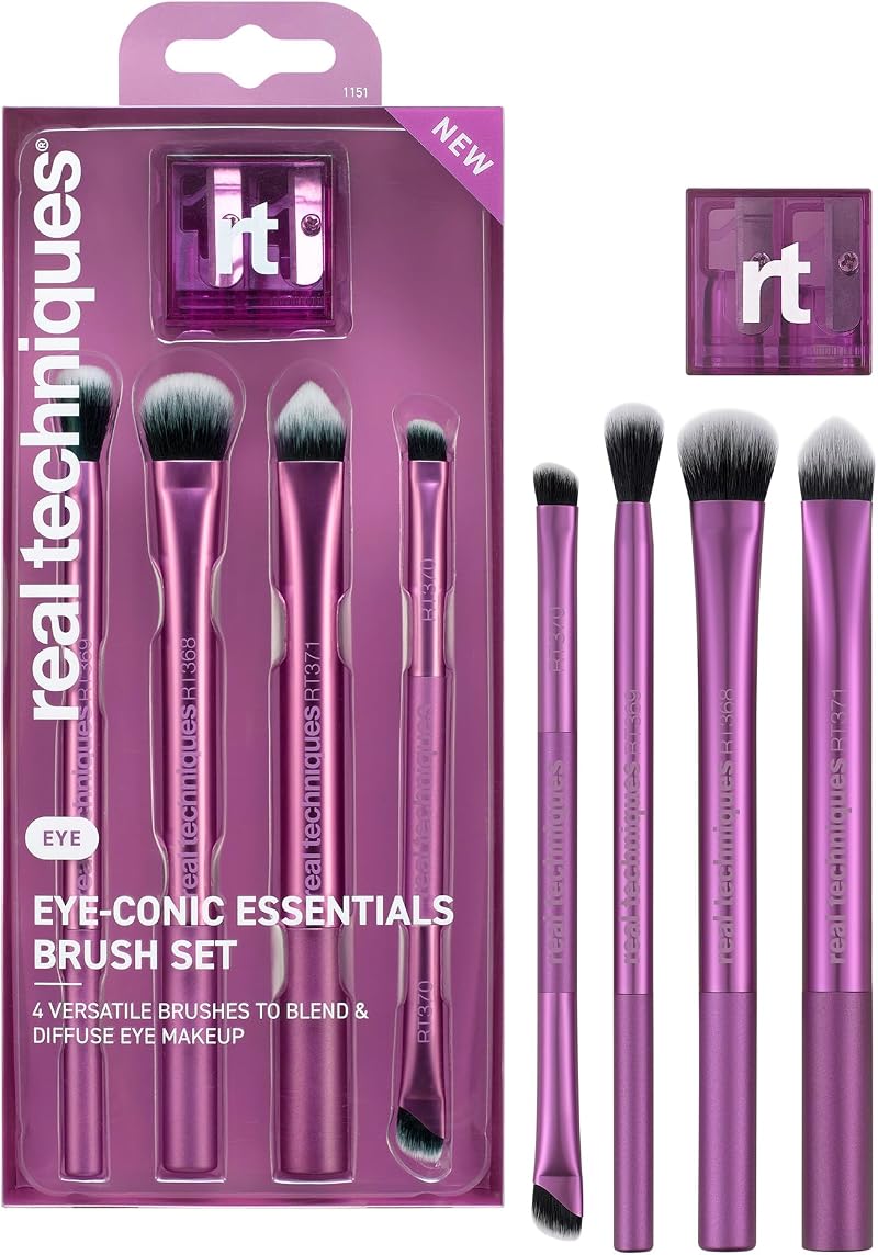 REAL Eye-Conic Essentials 5 Piece Brush Set with Sharpener