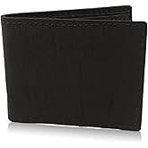 Genuine Bison/Buffalo Leather Bifold Wallet Handmade (6 Card Slots, Black)