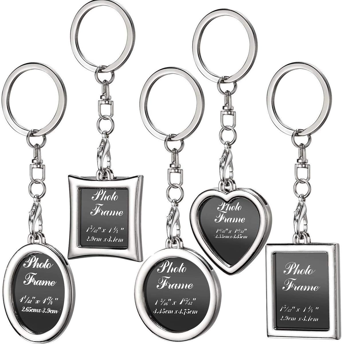 10 Pcs Photo Frame Keychain, Richaa Mini Creative Metal Insert Photo