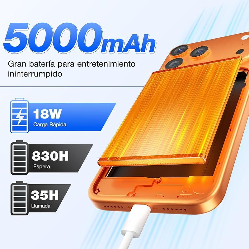 C17 Plus Teléfono Móvil Android 16, 6.9" 120Hz, 24GB+256GB/1TB Azul