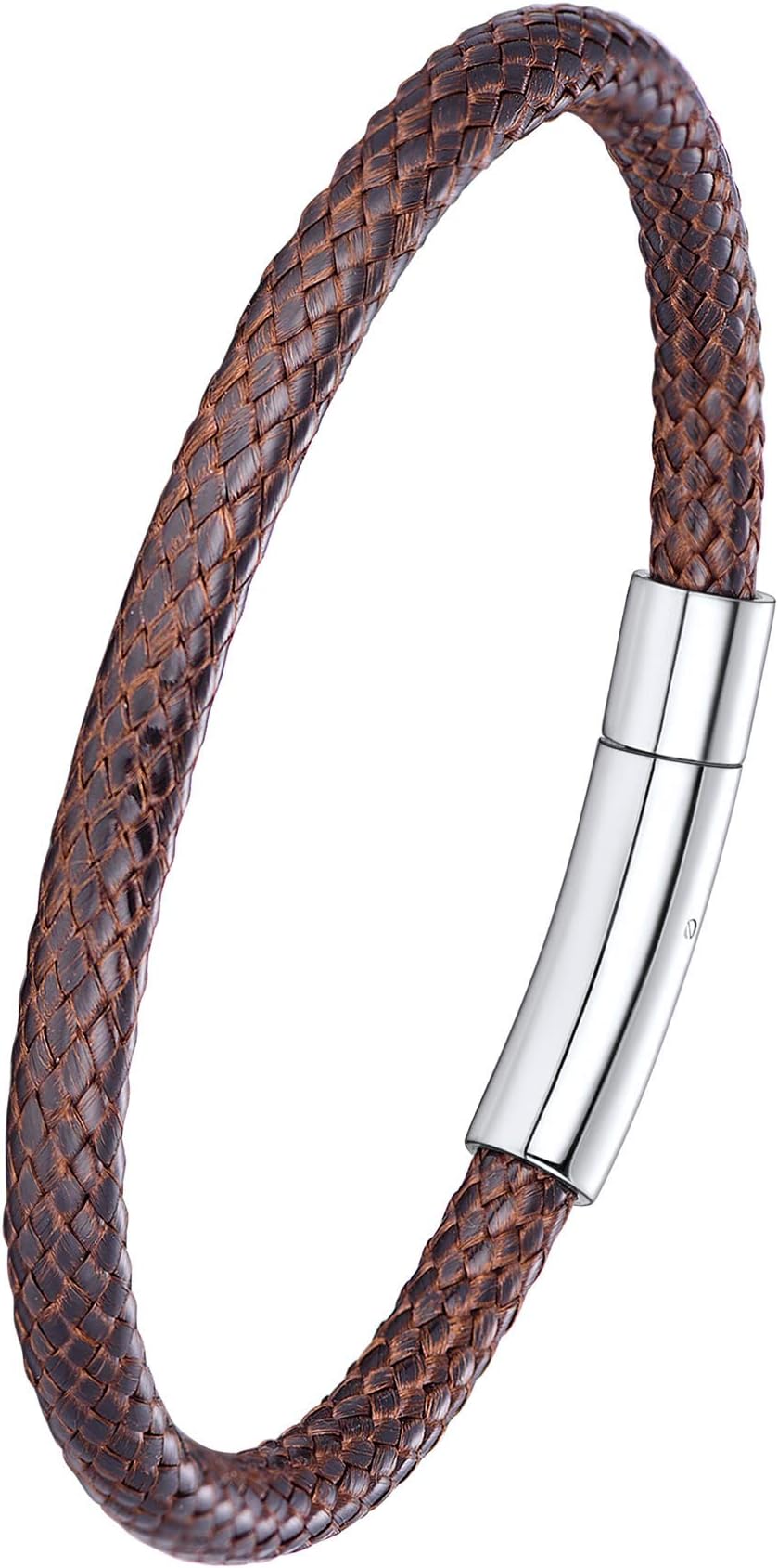 ChainsPro Custom Engraving, Waterproof Braided Rope Leather Bracelet, for Men/Women, Boyfriend Gift, 18/20/22CM (Send Gift Box)