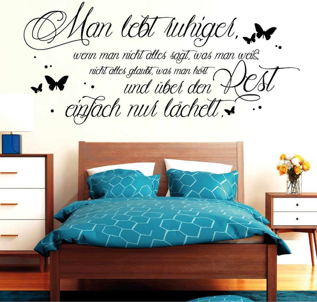 Wandtattoo Loft Schriftzug „Man lebt ruhiger, wenn man nicht alles sagt, was man weiß, nicht Wandtattoo Loft Schriftzug „Man lebt ruhiger, wenn man nicht alles sagt, was man weiß, nicht