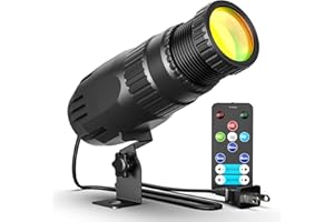 10W RGBW Pinspot Light with Remote & DMX, Ultra Bright Disco Ball Spotlight for DJ, Parties, Stage, Shows, Weddings