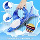 Doloowee 3 Pack Airplane Launcher Toys LED Foam Glider 12.6 in Blue view 6