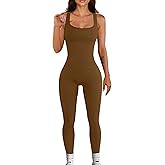 YIOIOIO Women Workout Seamless Jumpsuit Yoga Ribbed Bodycon One Piece Tank Top Leggings Romper