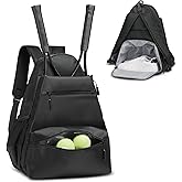 SUIKIHUM Tennis Backpack for Rackets, Waterproof Tennis Bag with Shoe Compartment, Wet/Dry Pocket, Fence Hook, for Tennis, Pickleball, Badminton