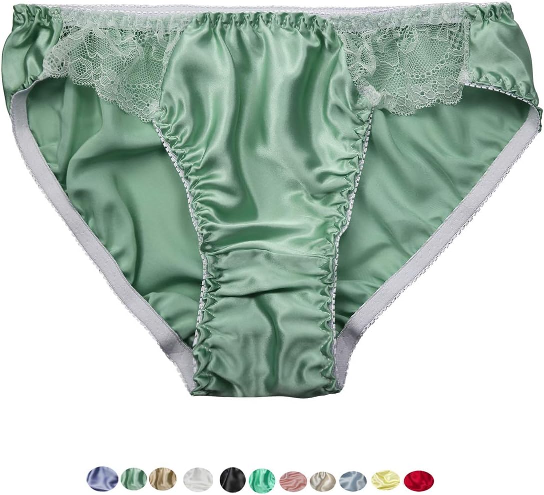 Farlenoyar Women Pure Mulberry Silk Panties Strech Waist Briefs Soft Underwear