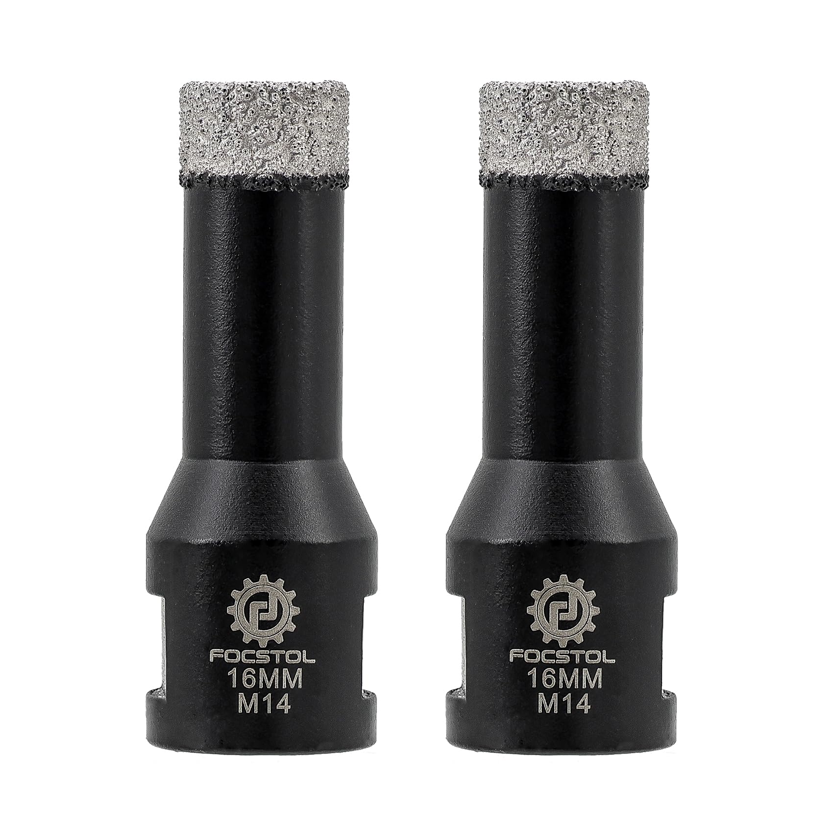 FOCSTOL Diamond Core Drill Bit - 2pcs 16mm Diamond Hole Saw for Porcelain Ceramic Tile Marble Granite Quartz M14 Thread — image 1