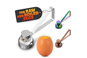 Egg Cracker Tool for Raw Eggs - Stainless Steel Egg Shell Opener Tool with Ergonomic Design, Adjustable Effort, Durable Build