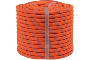 YUZENET Braided Polyester Arborist Rigging Rope (3/8 inch X 100 feet) High Strength Outdoor Rope for Tree Climbing Hiking Camping Swing, Orange/Blue