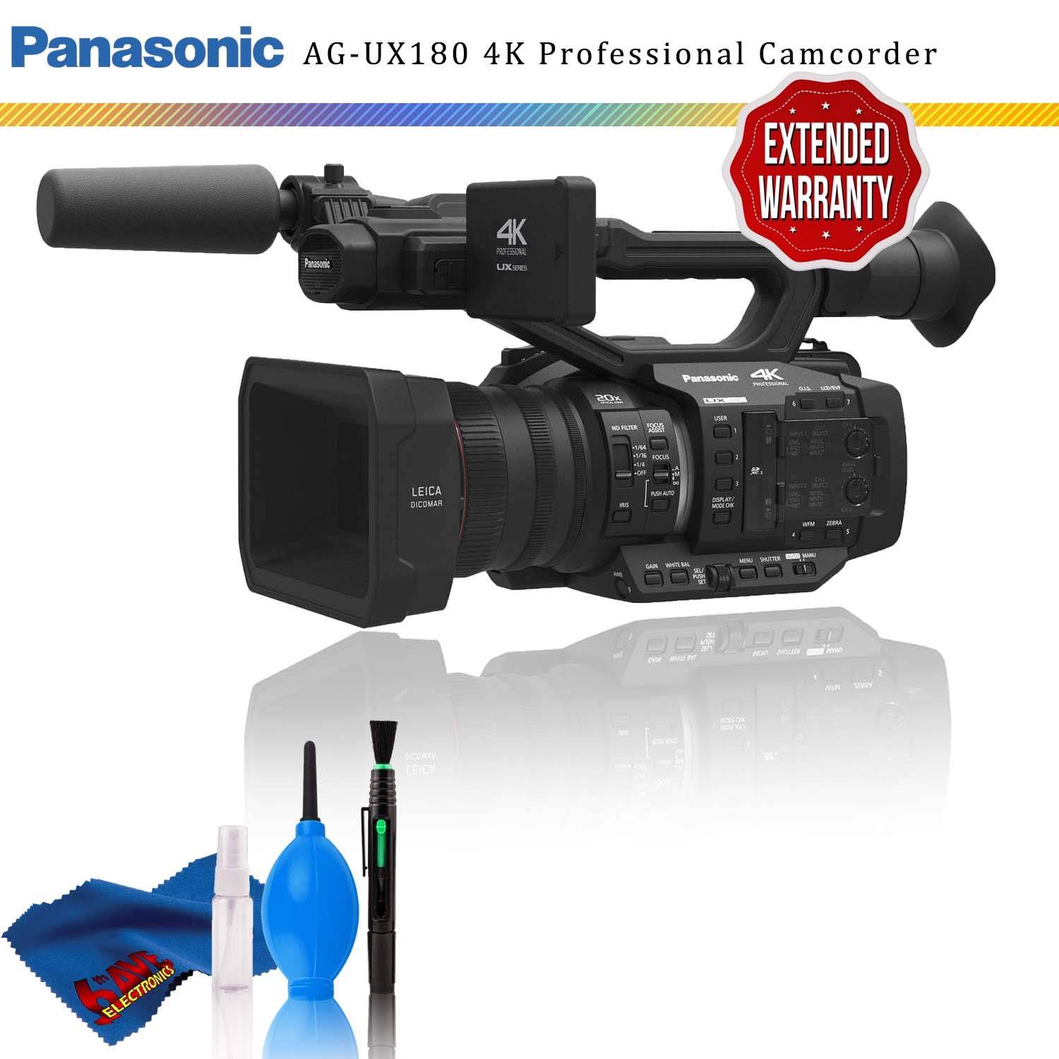 Panasonic AG-UX180 4K Premium Professional Camcorder + Extended ...
