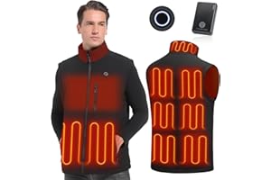 TODWARM Men Heated Vest 9 Heated Zones 360° Warm with Battery Pack Included,Ultra-Soft Shell Heating Electric Vest